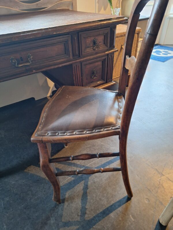 Prachtig antiek bureau met stoel - Afbeelding 3