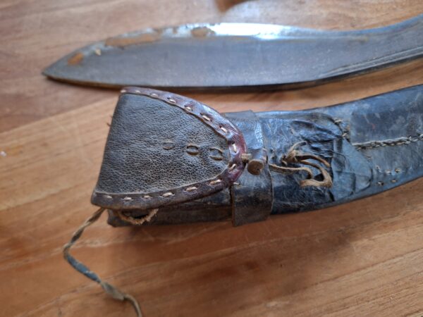 Antieke Gurkha machete met mes - Afbeelding 3