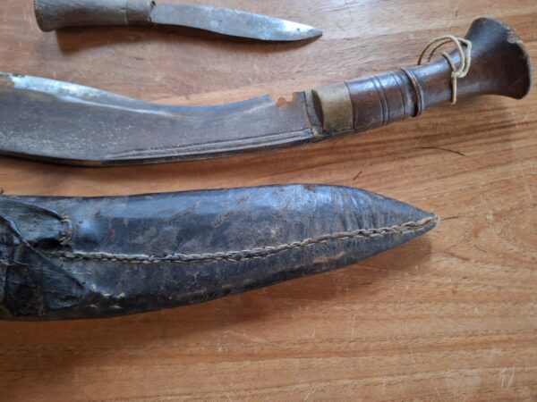 Antieke Gurkha machete met mes - Afbeelding 4