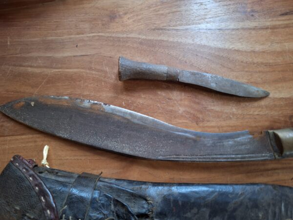 Antieke Gurkha machete met mes - Afbeelding 5