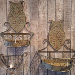 Toffe wand bloembak model uil in 2 maten